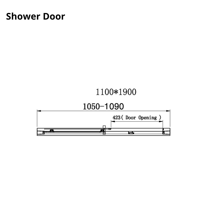 Chrome 6mm Glass Rectangular Sliding Shower Enclosure 1100x700mm - Carina