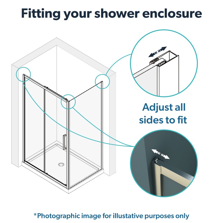 1200x800mm Chrome 6mm Glass Rectangular Sliding Shower Enclosure - Carina