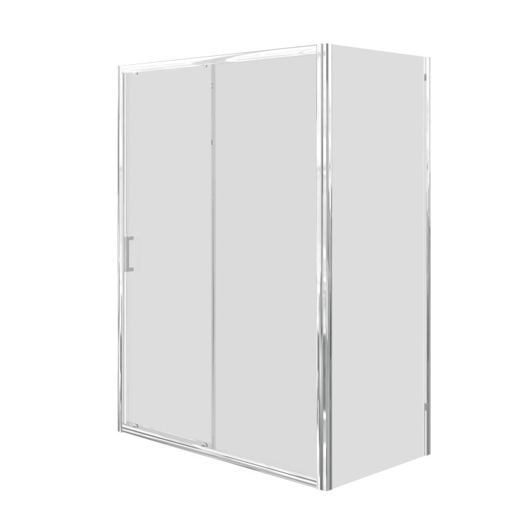 Chrome 6mm Glass Rectangular Sliding Shower Enclosure with Shower Tray 1200x800mm - Carina