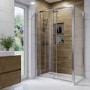 1400x700mm Chrome 6mm Glass Rectangular Sliding Shower Enclosure - Carina