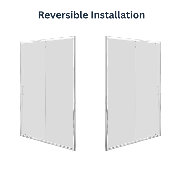 1400x700mm Chrome 6mm Glass Rectangular Sliding Shower Enclosure - Carina
