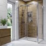 Chrome 6mm Glass Rectangular Sliding Shower Enclosure with Shower Tray 1400x800mm - Carina