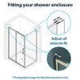 1400x900mm Chrome 6mm Glass Rectangular Sliding Shower Enclosure with Shower Tray - Carina
