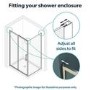 1400x900mm Chrome 6mm Glass Rectangular Sliding Shower Enclosure with Shower Tray - Carina
