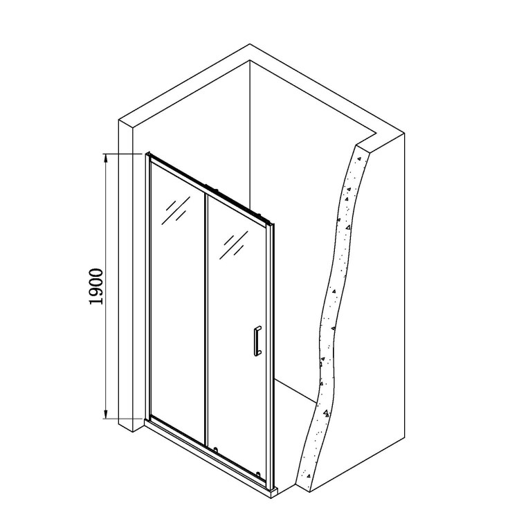 1400x900mm Chrome 6mm Glass Rectangular Sliding Shower Enclosure with Shower Tray - Carina