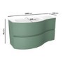 1000mm Green Wall Hung Left Hand Curved Vanity Unit with Basin  - Tulum