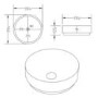 1200mm White Wall Hung Countertop Double Vanity Unit with White Marble Effect Basins and Shelf - Lugo