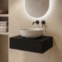 600mm Black Wall Hung Countertop Vanity Unit with Basin - Lugo