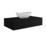 800mm Black Wall Hung Countertop Vanity Unit with Oval Basin - Lugo
