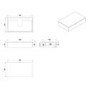 800mm Black Wall Hung Countertop Vanity Unit with Curved Square Basin - Lugo
