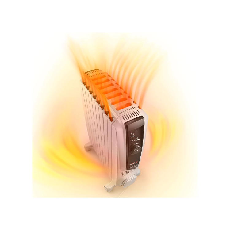 GRADE A2 - DeLonghi Dragon 4 2 kW Oil Filled Radiator 8 Fin with Digital Display and Increased Radiant Surface - 10 years warranty 