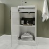 Wall Hung Toilet and White Gloss Basin Vanity Unit Cloakroom Suite - Ashford
