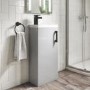 400mm Grey Cloakroom Freestanding Vanity Unit with Basin and Black Handle - Ashford