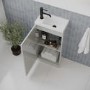 400mm Grey Cloakroom Freestanding Vanity Unit with Basin and Black Handle - Ashford