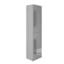 Double Door Grey Wall Hung Tall Bathroom Cabinet with Chrome Handles 350 x 1400mm - Ashford