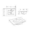 500mm White Freestanding Vanity Unit with Basin and Black Handles - Ashford