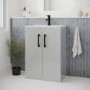 600 mm Grey Freestanding Vanity Unit with Basin and Black Handle - Ashford