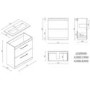 800mm White Freestanding Vanity Unit with Basin and Black Handles - Ashford