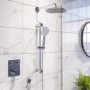 Chrome Dual Outlet Wall Mounted Thermostatic Mixer Shower Set with Hand Shower - Vance