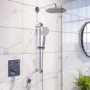 Chrome Dual Outlet Wall Mounted Thermostatic Mixer Shower with Hand Shower - Vance