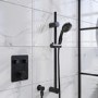 Black 2 Outlet  Wall Mounted Thermostatic Mixer Shower Set with Hand Shower - Vance