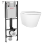 Wall Hung Toilet With Slim Soft Close Seat Frame Cistern and Chrome Flush- Newport