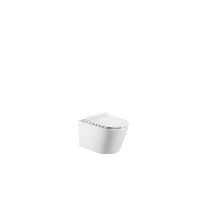 White Wall Hung Toilet with Soft Close Seat Frame Cistern and Brass Flush- Newport