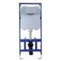White Wall Hung Toilet with Soft Close Seat Frame Cistern and Brass Flush- Newport