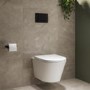 Wall Hung Toilet with Soft Close Seat Matt Black Pneumatic Flush Plate 820mm Frame & Cistern - Newport