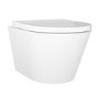 Wall Hung Rimless Toilet with Soft Close Seat, White Glass Sensor Flush Plate, 820mm Frame & Cistern – Newport