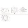 Wall Hung Toilet with Soft Close Seat Black Glass Sensor Pneumatic Flush Plate 820mm Frame & Cistern - Newport