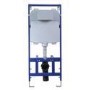 Wall Hung Toilet with Soft Close Seat Chrome Mechanical Flush Plate with 1160mm Frame & Cistern - Newport