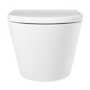 Wall Hung Toilet with Soft Close Seat White Glass Sensor Pneumatic Flush Plate 1170mm Frame & Cistern - Newport