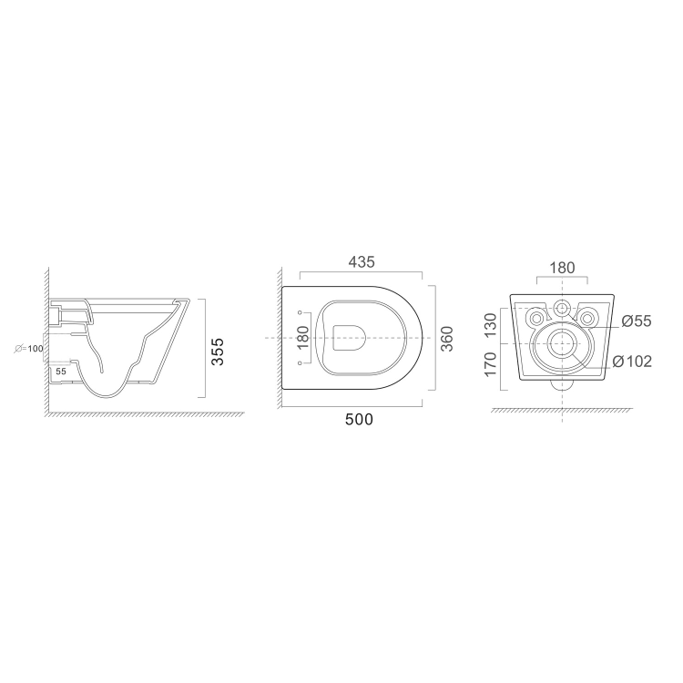 Newport Wall Hung Smart Bidet Japanese Toilet with Heated Seat - Purificare