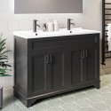BUN/BeBa_28668/86381 1200mm Black Freestanding Double Vanity Unit With Basins  - Camden 