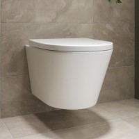 Wall Hung Rimless Short Projection Toilet with Soft Close Seat – Newport