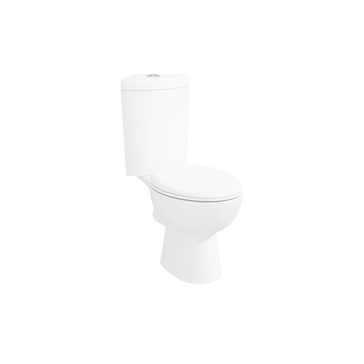 Close Coupled Corner Toilet with Soft Close Seat - Laos