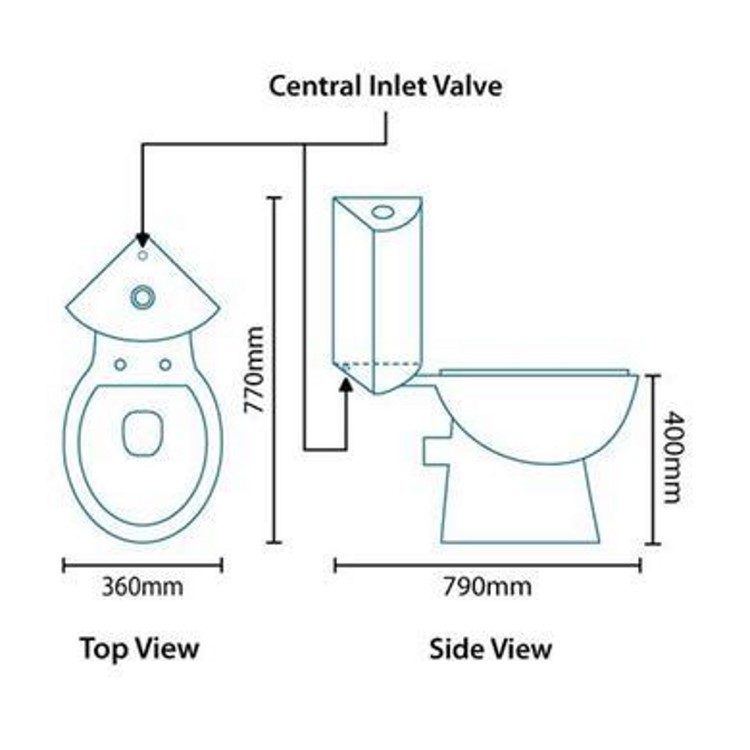 Close Coupled Corner Toilet with Soft Close Seat - Laos