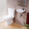 Cloakroom Suite with Wall Hung Basin Space Saving Toilet &amp; Soft Close Seat - Micro