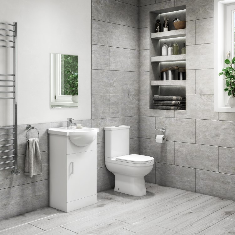 450mm Vanity Unit with Basin & Close Coupled Toilet Suite - Classic