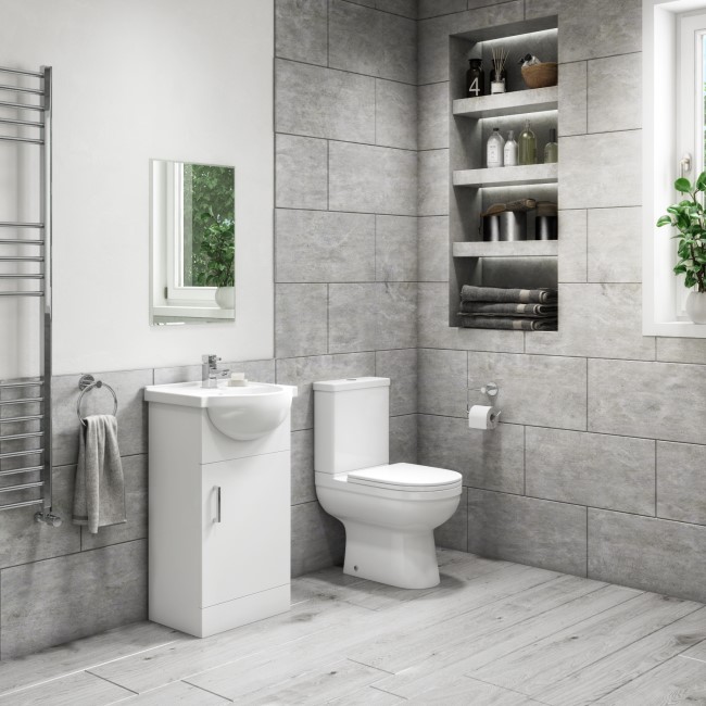 450mm Vanity Unit with Basin & Close Coupled Toilet Suite - Classic