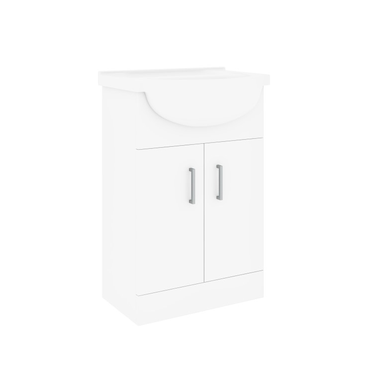560mm White Freestanding Vanity Unit with Basin - Classic
