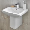 Tabor 460mm Basin and Semi Pedestal with slotted waste