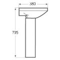 Rectangular Pedestal Basin 460mm - Tabor