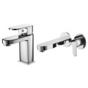 BUN/BeBa_7109/96157 Chrome basin tap and wall mounted bath filler tap pack - Como