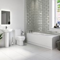 BUN/BeBa_7203P/76895 Single Ended 1700mm Bath Suite with Toilet Basin and Panels - Alton