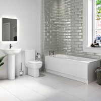 Single Ended 1700mm Bath Suite with Toilet Basin and Panels - Alton Single Ended 1700mm Bath Suite with Toilet Basin and Panels - Alton