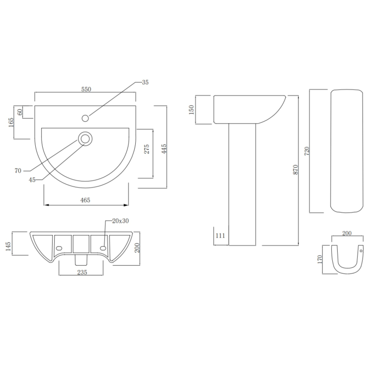 Single Ended 1700mm Bath Suite with Toilet Basin and Panels - Alton