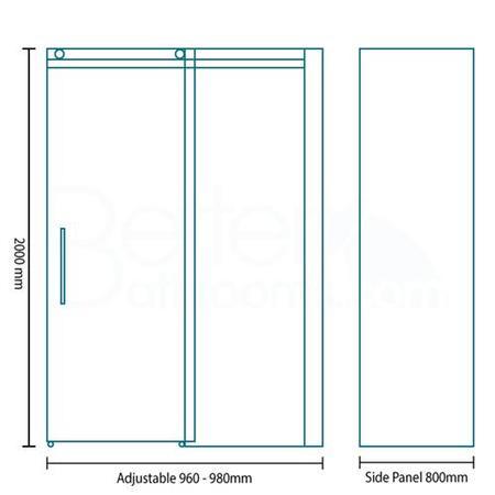 1000 x 800 Aquafloe Elite 8mm Sliding Shower Enclosure (Standard Glass)