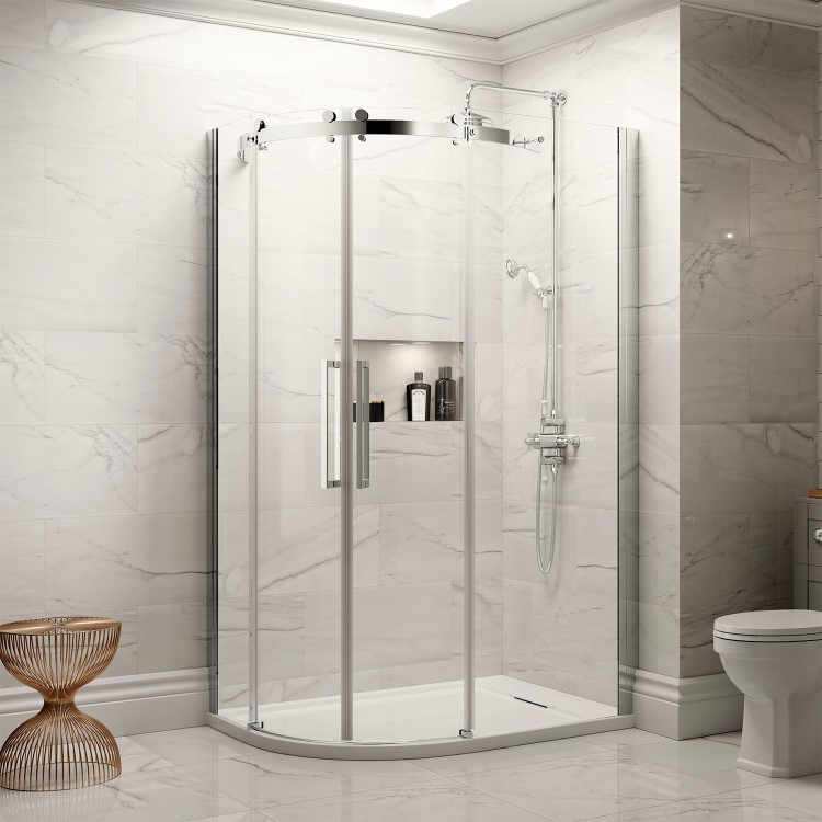 1200 x 800 Aquafloe Elite ll 8mm Right Hand Offset Quadrant Enclosure